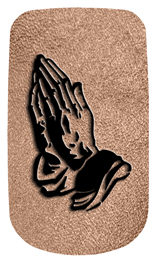 DAROYAL-516-BK-SH-BZ Black Praying Hands Shimmer Bronze Background